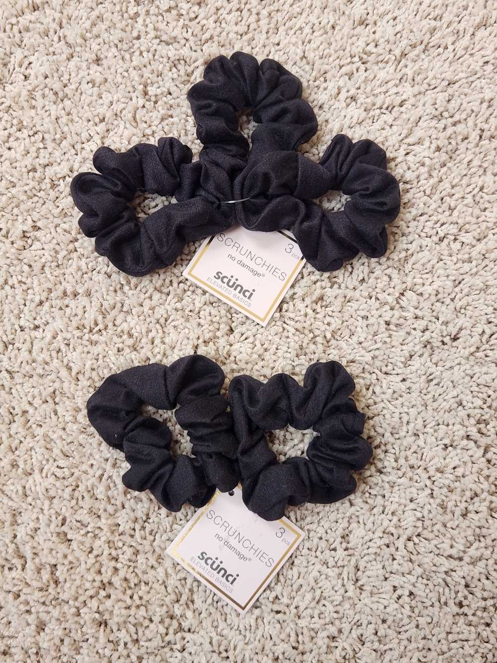 Scunci Elevated Basics No Damage Black Scrunchies